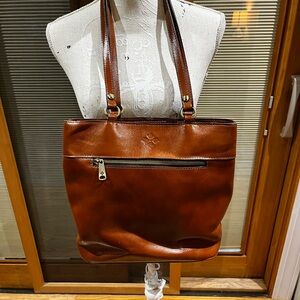 Patricia Nash Rich Brown Leather Shoulder Bag